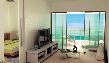 1 Suíte - 51 m² - Varanda - Vista Mar - 1 Vaga de Garagem