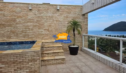 Cobertura duplex à venda no Centro de Bertioga com vista para o mar e para a serra