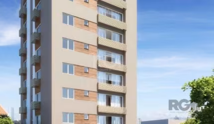 APARTAMENTO de 2 dormitórios, 01 suíte com 64,17 m² - de frente /Oeste. Cozinha integrada com churrasqueira;Sala e Área de Serviço.  Aptos com rebaixo em gesso e porcelanato. 14 aptos, 7 andares, send