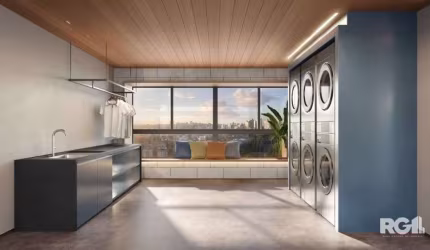 Apartamento novo de 2 Dormitórios  com 60m², uma suíte, uma vaga de garagem em prédio em construção empreendimento GO CIDADE BAIXA .Living para dois ambientes, churrasqueira, cozinha com área de servi