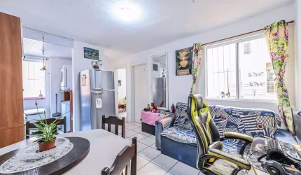 Apartamento térreo 2 dormitórios, pronto para morar, com boa posição solar, arejado , com 49m², no último bloco entrando a direita, desta forma temos um imóvel reservado, o condomínio de baixo custo o
