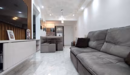 Apartamento com 57 m², 2 dormitórios, sendo 1 suíte, sala com sacada e piso porcelanato,