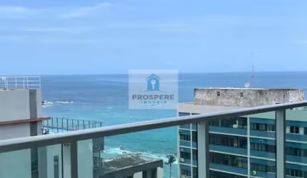 Apartamento na Barra, VISTA MAR, MOBILIADO, 1 quarto, 1 sala, 1 vaga de garagem, varanda.