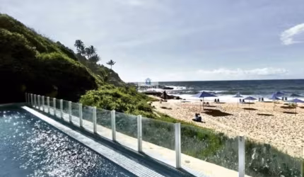Apartamento frente mar com 2 quartos no Rio Vermelho