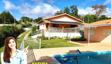 Chácara para venda e locação - 3 dormitórios, piscina, 1000m² - Venda: $1.260.000 / Locação: $6.500 – Jd. Estância Brasil – Atibaia/SP