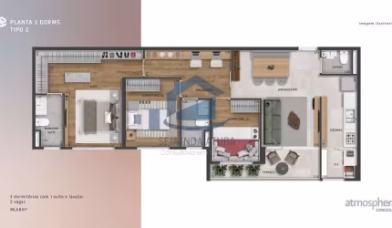 Apartamento com 3 quartos à venda na Rua Pedro de Toledo, 1327, Jardim Dom Bosco, Indaiatuba, 86 m2 por R$ 1.150.000