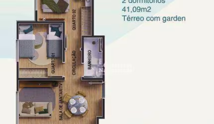 Apartamento com 2 dormitórios à venda, 41 m² por R$ 248.500,00 - Terras de Santa Helena - Jacareí/SP