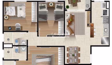 Apartamento com 3 dormitórios à venda, 74 m² por R$ 415.532,00 - Centro - Jacareí/SP