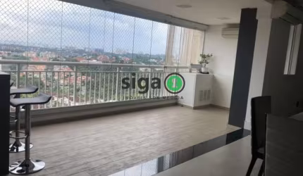 APARTAMENTO À VENDA NO CONDOMÍNIO PAULISTANO COM 141m² 1 SUÍTE,  MOBILIADO- VARANDA GOUMERT
