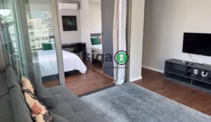 Apartamento Mobiliado com Varanda e Vista Incrível nos Jardins - 1 Vaga á Venda!