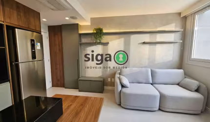 Apartamento para locação 38m² com vaga todo mobiliado localizado na Chácara Santo Antônio, São Paulo