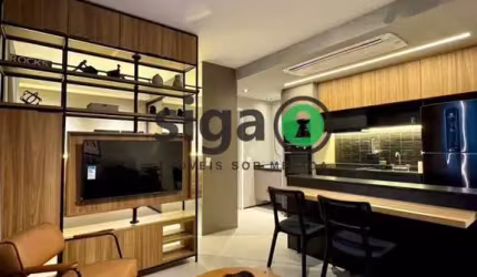 Apartamento para locação 38m² com vaga todo mobiliado localizado no eixo Berrini x Chucrizaidan.