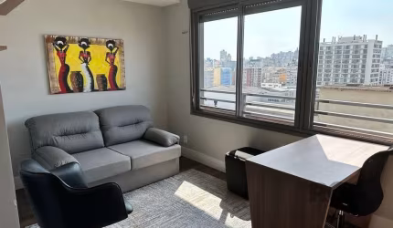 Apartamento Studio, mobiliado, com vaga para carro, 26,75m², na Cidade Baixa - Porto Alegre/RS