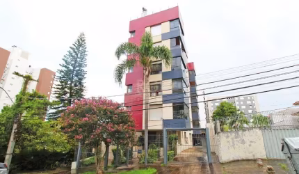 Apartamento de dois dormitórios e uma vaga de garagem na Rua Marcelo Gama, bairro Auxiliadora em Porto Alegre.