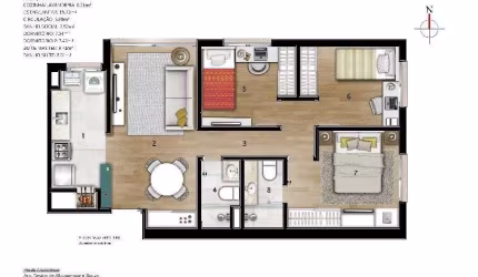 Apartamento para Venda - 65.41m², 3 dormitórios, sendo 1 suites, 1 vaga - Petrópolis