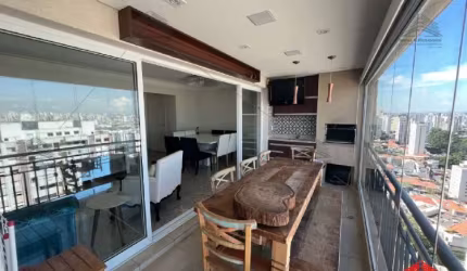 APARTAMENTO A VENDA COM 110 MTS,  VARANDA GOURMET ENVIDRAÇADA, 4 DORMITÓRIOS, 2 SUITES, 3 VAGAS COBERTAS, 3 BANHEIROS, 1 LAVABO, AR CONDICIONADO