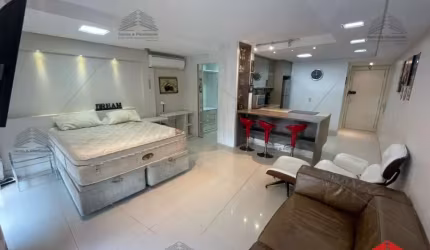 Apartamento Flat Luzes da Mooca, 1 suíte, lavabo, 1 vaga de garagem, andar mediano, academia, piscina, lavanderia, mini mercado