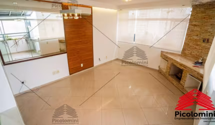 Apartamento cobertura a venda na Vila Mariana, de 140 m², 4 dormitórios, 1 suíte com closet, 3 banheiros, sala pra 2 ambientes com lareira, 2 vagas