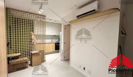 Studio a venda no Paraíso de 25 m², 1 dormitório, 1 banheiro, lavanderia, área de serviço, moveis planejados, mobiliado, ar condicionado, varanda