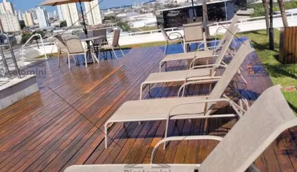 Apartamento tipo flat para locação no Luzes da Mooca, 47 m², suíte, semi mobiliado, garagem, piscina, academia, lavanderia, minimercado