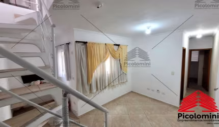 Apartamento duplex em Santo André de 78m² com 2 quartos (suíte com varanda), sala, cozinha americana gourmet com churrasqueira, 2 banheiros e 2 vagas.