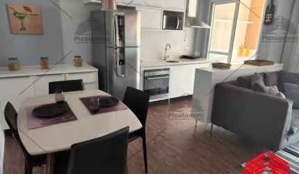 Apartamento à venda Vila Formosa Mobiliado com 1 quarto, sala 2 ambientes com sacada, 1 banheiro, 1 vaga, 42m² de área. piscina, academia e mais