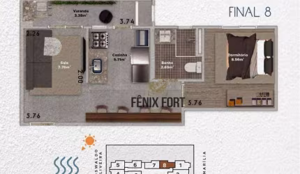 Apartamento com 1 dormitório à venda, 38 m² por R$ 265.000,00 - Boqueirão - Praia Grande/SP