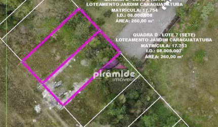 Terreno à venda, 260 m² por R$ 350.000,00 - Massaguaçu - Caraguatatuba/SP