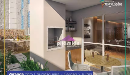 Apartamento Garden com 2 dormitórios à venda, 99 m² por R$ 893.900,00 - Praia do Sapê - Ubatuba/SP