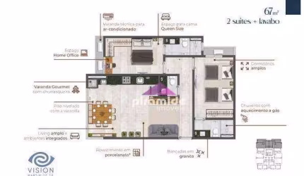 Apartamento com 2 dormitórios à venda, 65 m² por R$ 535.000,00 - Martim de Sá - Caraguatatuba/SP