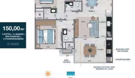 Cobertura Duplex - Apto 3dorm/3Suítes -150,00m² - Martin de Sá - Caraguatatuba-SP