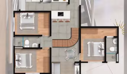 Cobertura Duplex -  4 dorm /1Suíte - 157,63m² - Massaguaçu - Caraguatatuba-SP