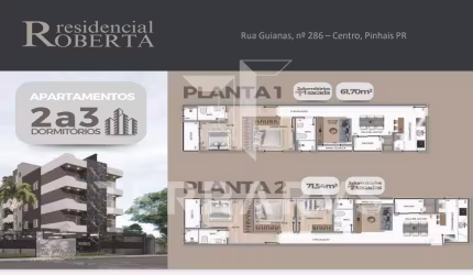 Apartamento com 3 quartos à venda na Rua das Guianas, Centro, Pinhais, 71 m2 por R$ 485.000