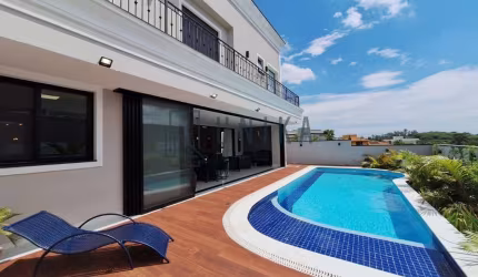Impecável residência de alto padrão em Alphaville Dom Pedro, Campinas-SP: 4 quartos, 4 suítes, 4 salas, 6 banheiros, 4 vagas, 478,63m².