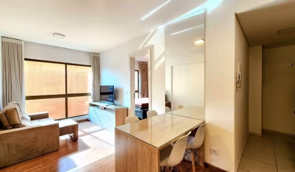 Apartamento com 1 dormitório, mobiliado, andar alto. Ed Central Station