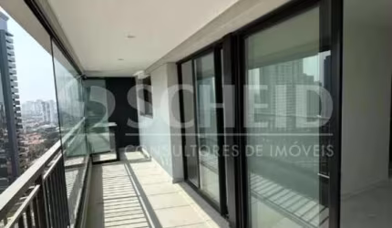 Apartamento Brooklin, com 68m², 2 quartos, 1 suíte, 1 vaga, cozinha americana, sala, terraço.