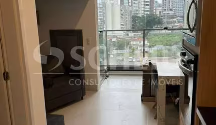 Studio Mobiliado no Brooklin 27m², 1 quarto, 1 banheiro, sala, à 150 metros da estação do  metro.