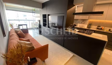 Locação Brooklin Apartamento 02 quartos, suíte, armários planejados, ar condicionado, Mobiliado!