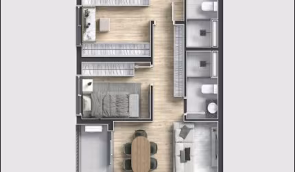 Excelente Apartamento com 3 quartos sendo 1 suíte, 1 vaga