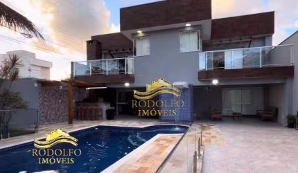 Peruíbe-SP Casa 3 Suítes + 1 Dormitório Mobiliada Ar-condicionado Piscina Espaço Gourmet