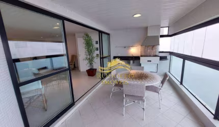 Guarujá Praia das Pitangueiras 3 Suítes 184m² 2 Vagas Vista Mar Varanda Gourmet Ar-condicionado Piscina