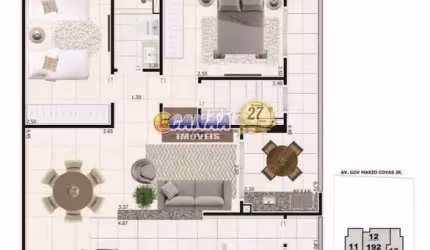 Apartamento com 2 quartos, Jardim Luciana, Mongaguá - R$ 686 mil, Cod: 11061