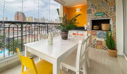 Apartamento mobiliado à venda no Tatuapé com 96 m² e VARANDA GOURMET