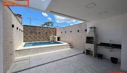 SOBRADO NOVO 3 QUARTOS C/ PISCINA E CHURRASQUEIRA A 100 METROS PRAIA