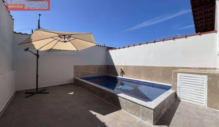 375.900 MONGAGUÁ CASA COM PISICNA 2 QUARTOS 76 m² - Jardim Praia Grande
