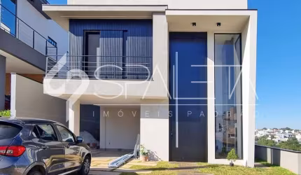 Ibi Aram | Itupeva - Lindo sobrado com arquitetura moderna e vista espetacular à venda no condomínio Ibi Aram II em Itupeva