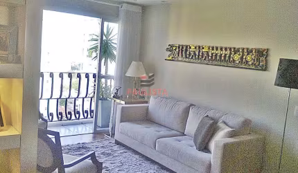 Apartamento mobiliado à venda com 90m², 3 dormitórios, 1 vaga, na rua Indiana no Brooklin.