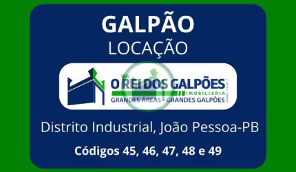 Galpões Novos, com: 3.000m²; 6.000m²; 8.000m²; 10.000m² e 12.000m²