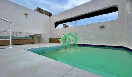 Cobertura com 3 dormitórios (1 suíte), 3 banheiros, 1 vaga, Piscina - Tombo - Guarujá/SP