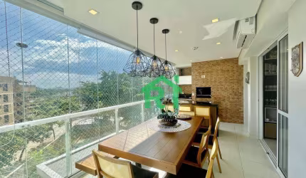 Apartamento com Varanda Gourmet, 3 Dormitórios 1 Suíte, 2 Vagas, Área de Lazer, Enseada, Guarujá/SP
